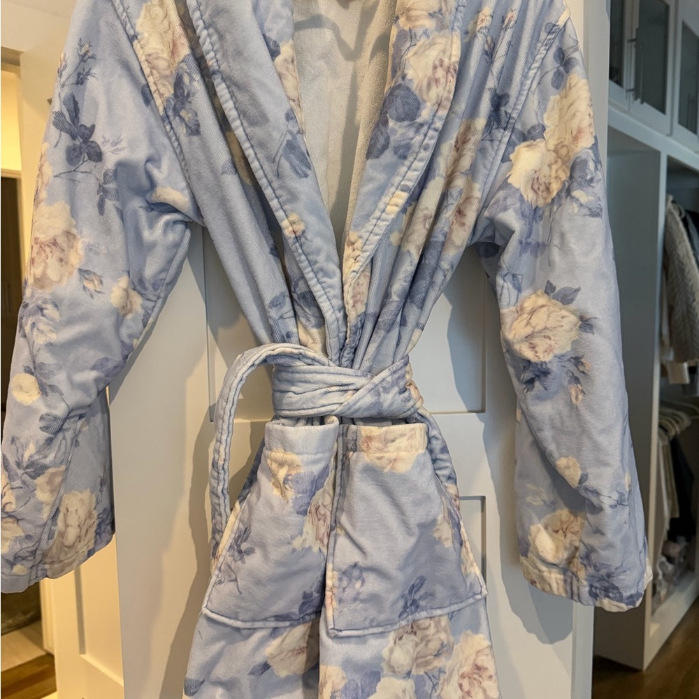 LoveShackFancy Blue Floral Robe